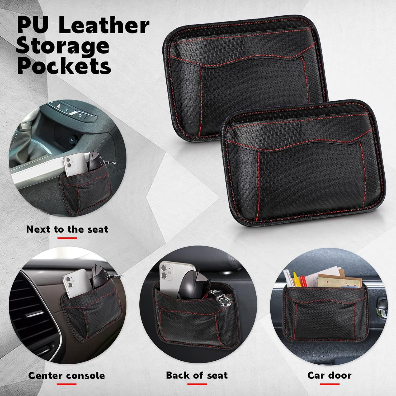 Cross-Border Car Phone Holder, In-Car Adhesive Small Storage Bag, Storage Pouch, Card Holder, Direct from the Factory