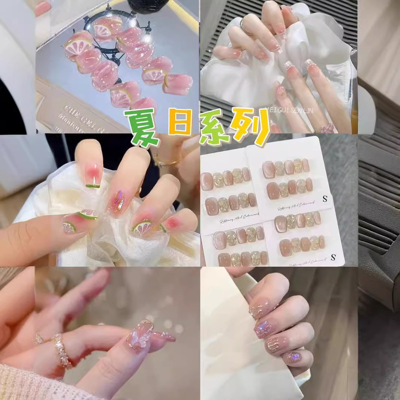 Pure handmade phototherapy wearable armour summer series wearable armour wholesale finished product reusable nail patch detachable Pure handmade phototherapy wearable armour summer series wearable armour wholesale finished product reusable nail patch detachable