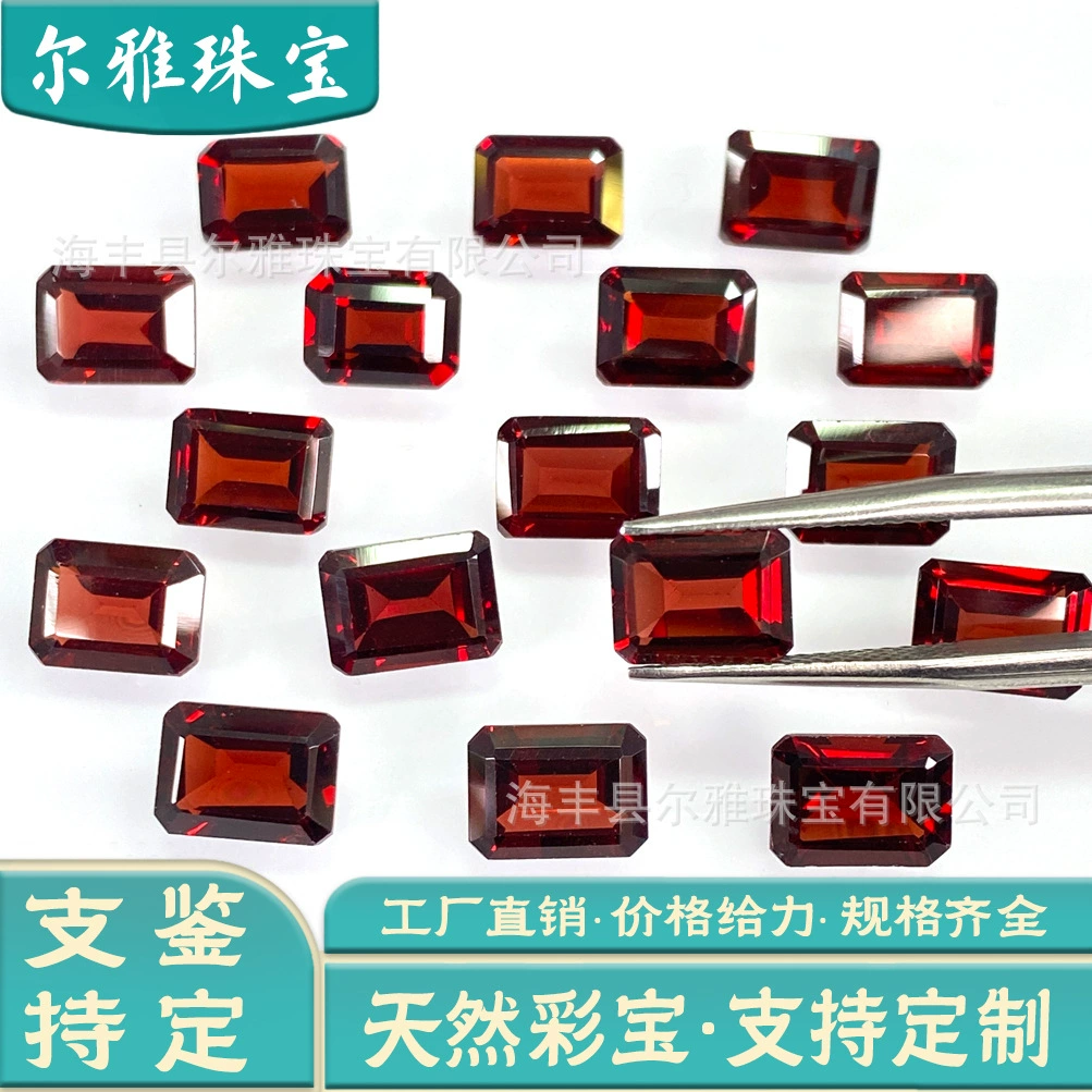 Натуральный гранат, огранка «октагон», кабошон, свободный камень для серег, колец, подвесок, инкрустации ювелирных изделий и декоративных камней от Kaitang Jewelry Supply.