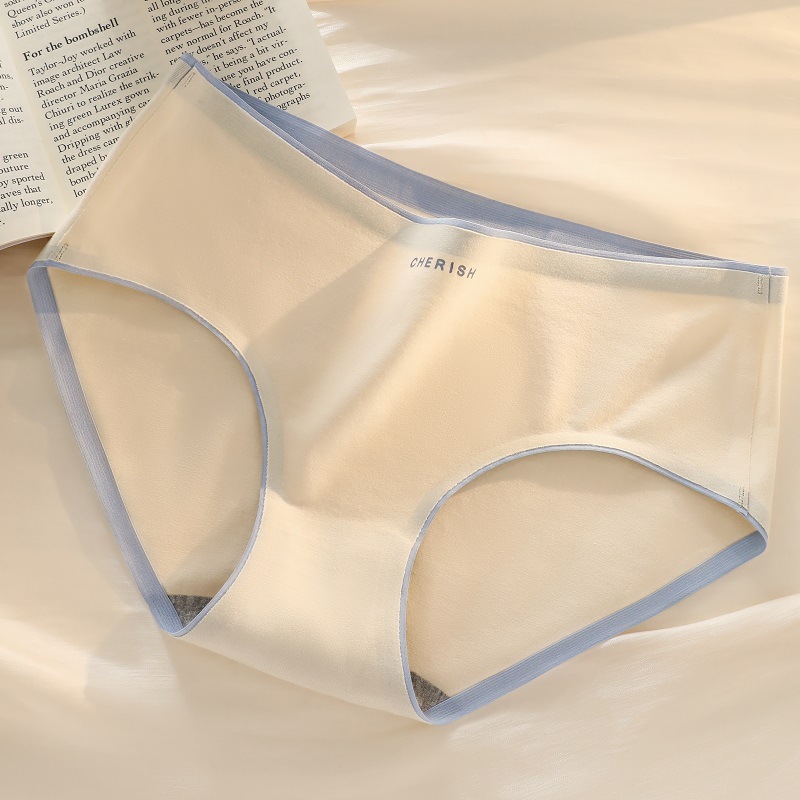 Algodón puro de las mujeres de mediados de cintura transpirable pantalones cortos de niña cabeza estilo deportivo antibacteriano entrepierna verano delgada ropa interior de niña sin costuras