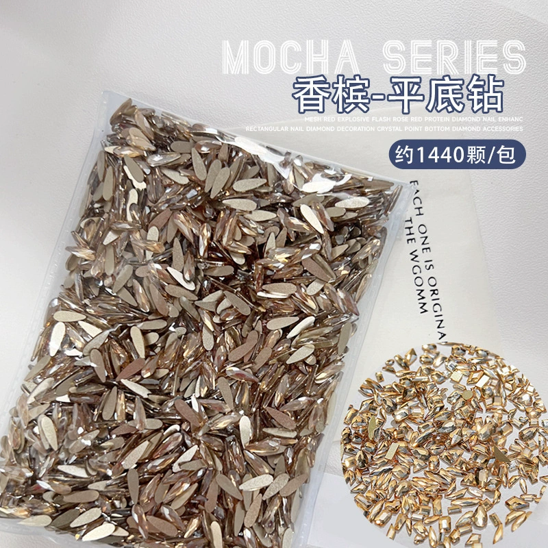 Мини-гвоздь шампанское плоский алмаз особой формы большой маленький размер Капля воды любовь 1440 штук весь пакет ювелирных изделий для ногтей оптом