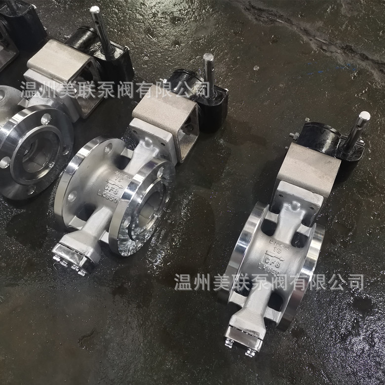 蝶阀DN450涡轮法兰对夹耐腐蚀不锈钢DN400铝青铜高温青铜美标