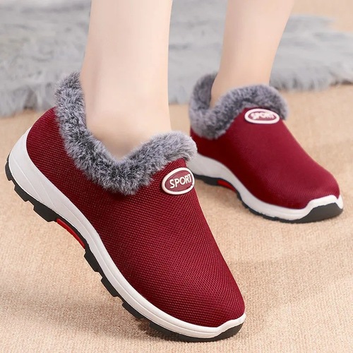 Winter warm women's cotton shoes plus velvet and thickening for middle-aged and elderly people soft-soled comfortable cotton boots old Beijing mom's shoes snow boots