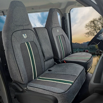 Truck Seat Covers, Full Surround – Modelə uyğun (Original) oturacaq örtükləri - linen-ice-silk-grey-remote-t9et9m