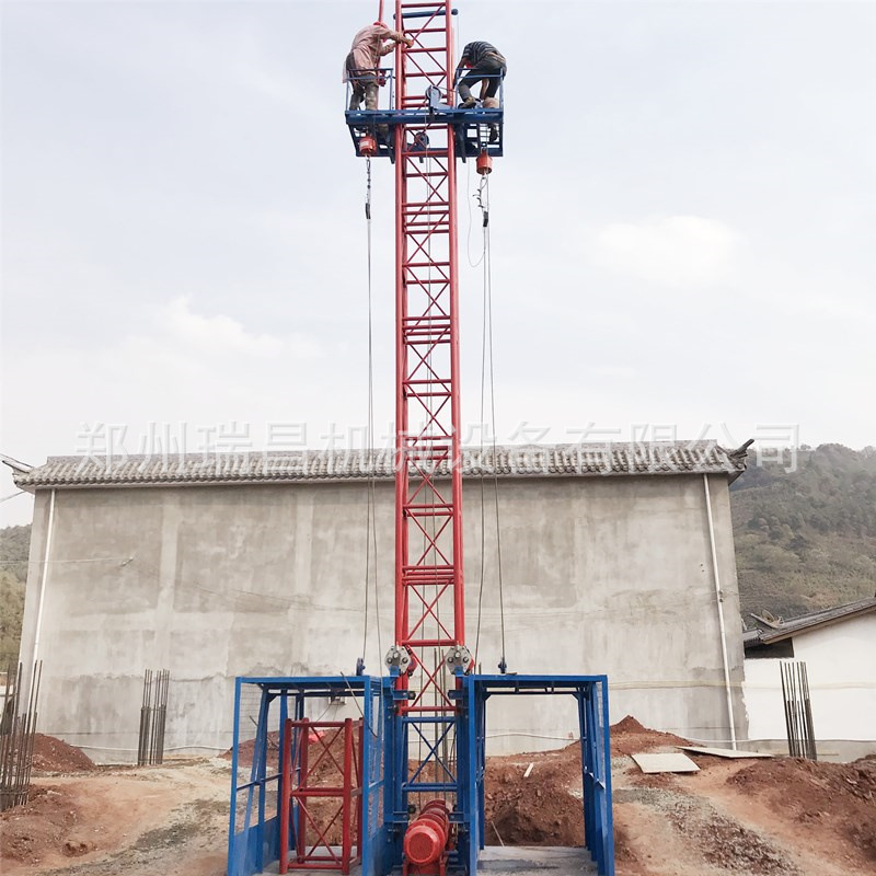 SSE160型龙门架升降机 载重2吨物料提升机单柱双笼施工升降机