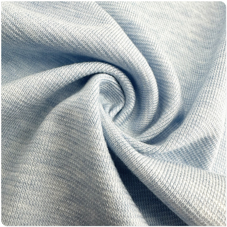 供应针织兰精天丝羊毛1*1双面罗纹布料 段彩灰细针螺纹布打底衫新