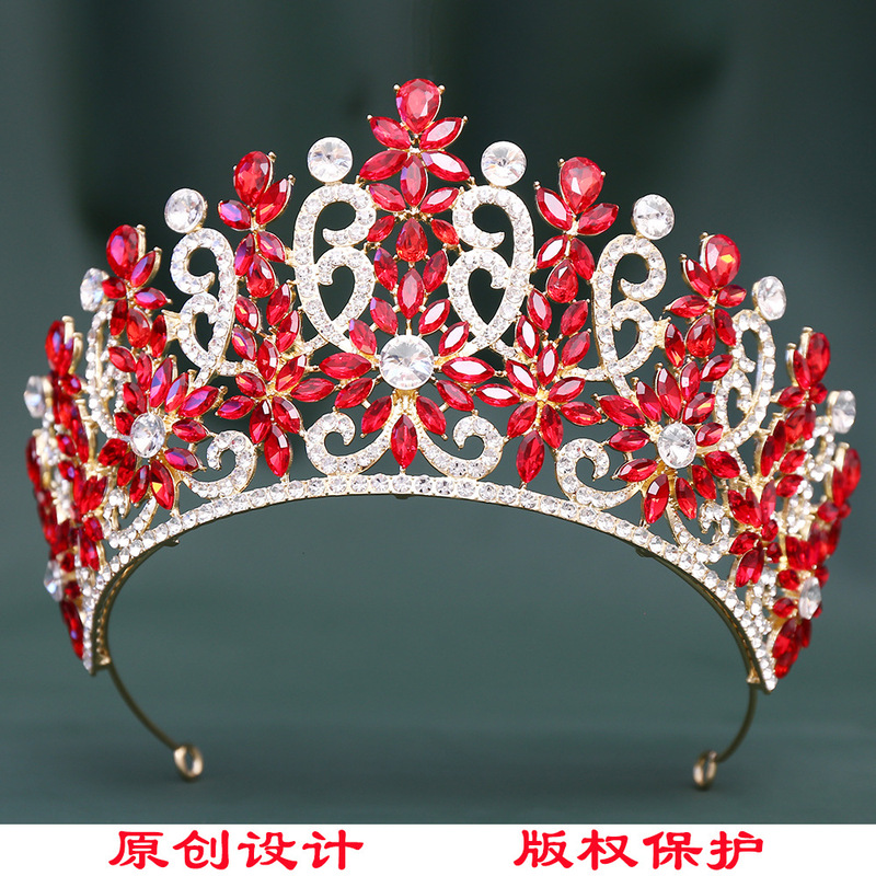 跨境巴洛克新娘头饰 欧美复古水晶大皇冠 舞会礼服服装配饰批发|undefined