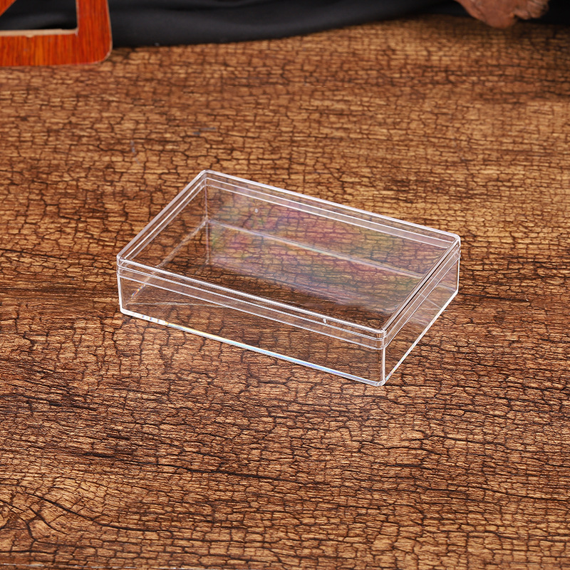 Caja transparente de plástico rectangular grado alimenticio PS galleta tuerca chocolate caja de dulces con tapa al por mayor