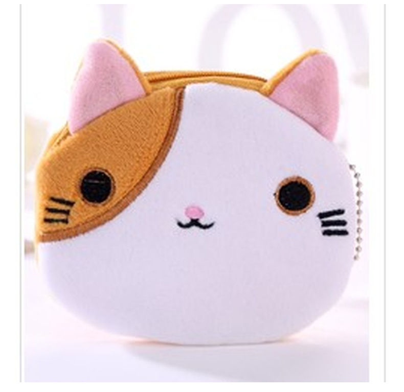 Autumn&Winter Season Women'S Gender Women's Cat Plush Zipper Coin Purses