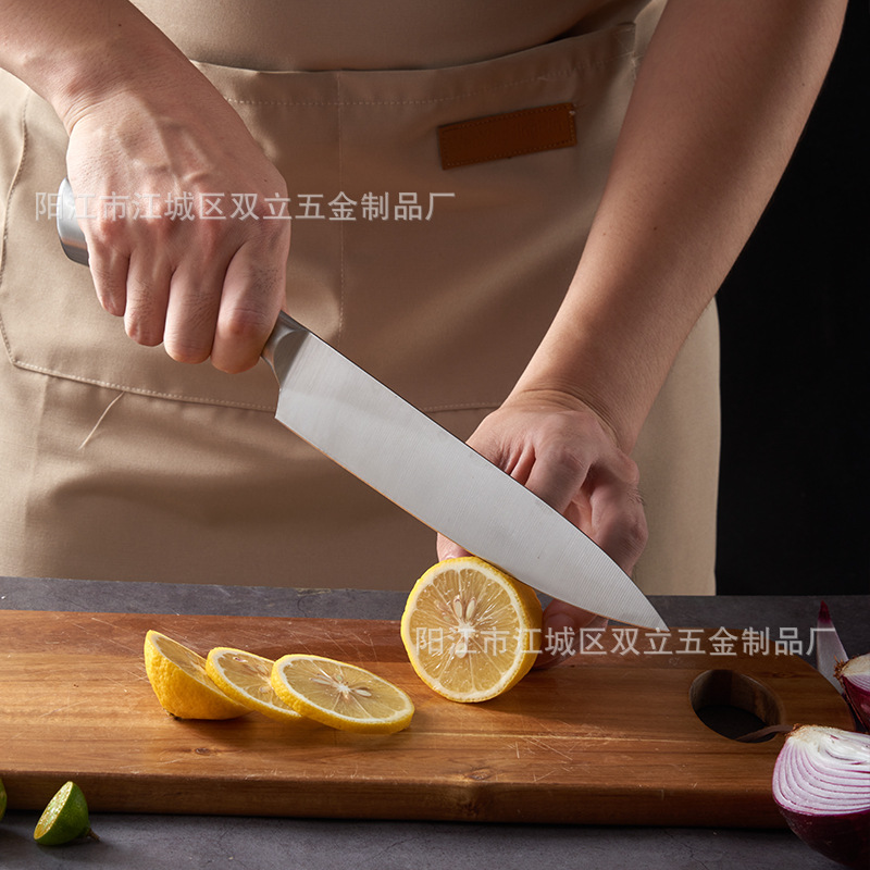 Punto de fábrica Acero inoxidable Cuchillo de mango hueco Cuchillo de herradura Juego de 8 piezas Asiento giratorio de acrílico Juego de 8 piezas Cuchillo