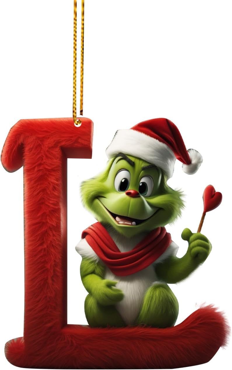 Amazon Grinch carta decoración de Navidad árbol de Navidad ornamento colgante ornamento
