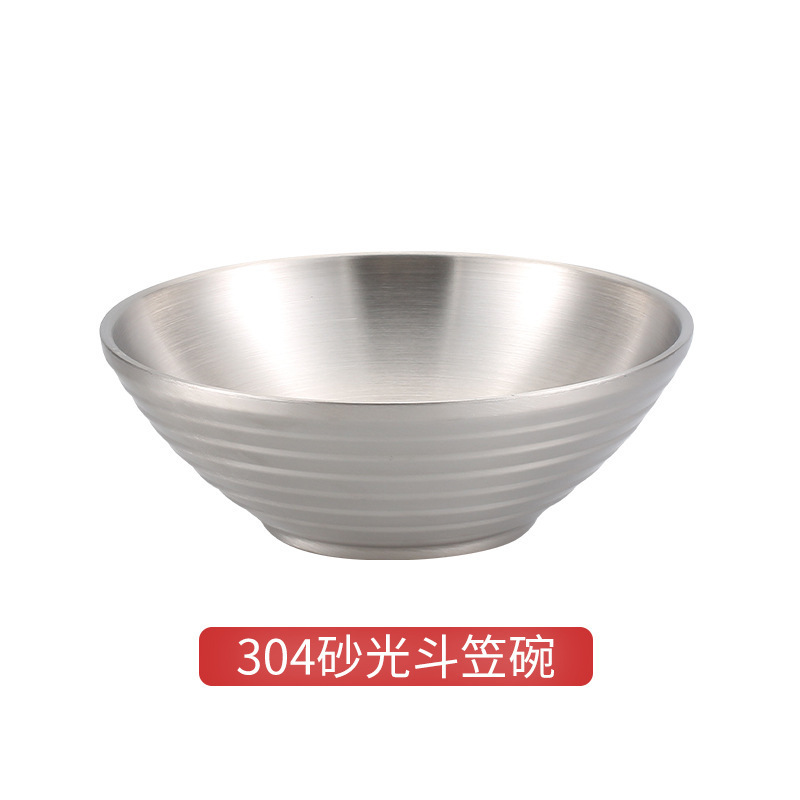 闘笠碗ラーメン碗304ステンレス日本式冷麺碗二重断熱茶碗ラッパ碗大サイズのカップラーメン碗|undefined