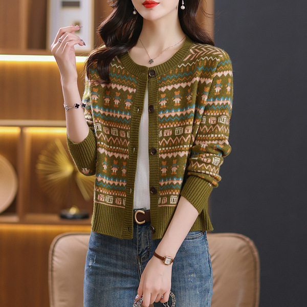 Knitted autumn jacket