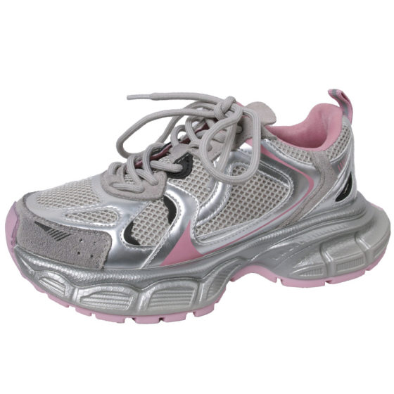 Women's thick-soled shoes, 2024 New Spring Hong Kong style lightweight retro sports shoes