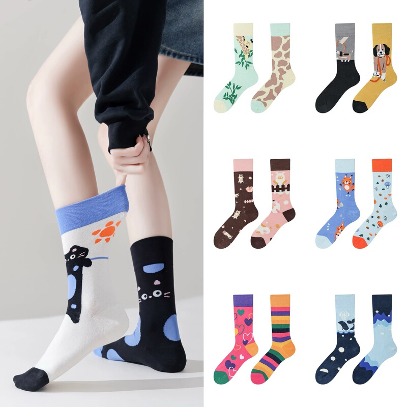 Original Ab Socks, Asymmetrical Mid-Tube Combed Cotton Socks, Creative Internet Celebrity Mandarin Duck Socks, Fashionable Stylish and Trendyy Couple Socks