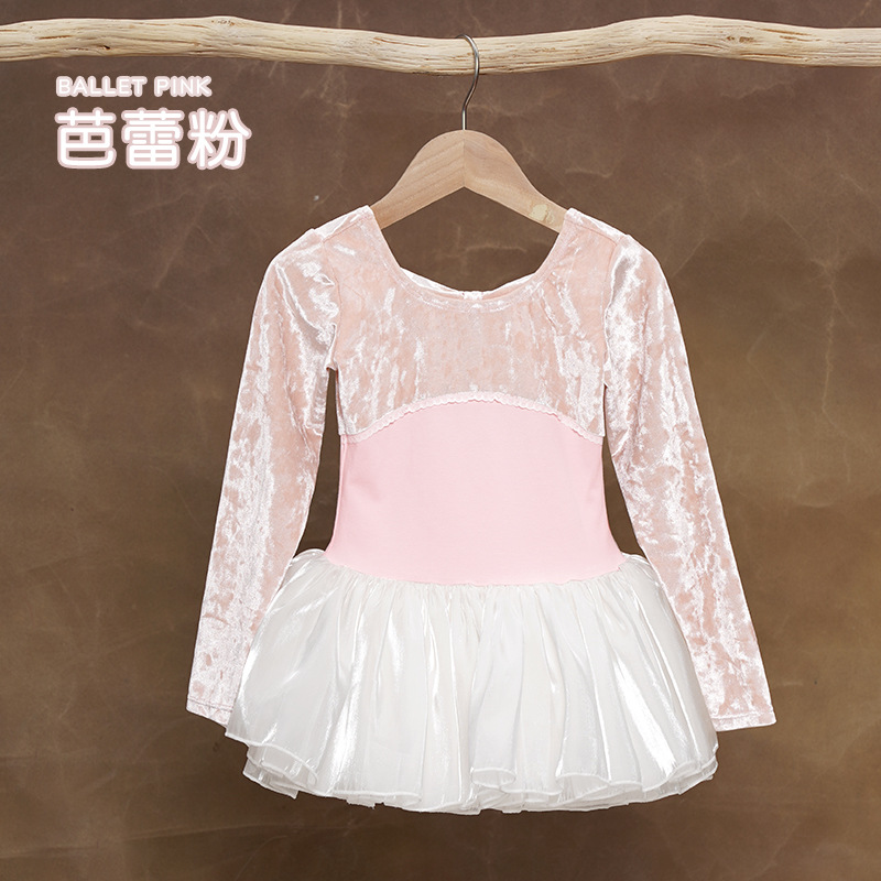 Ropa de baile para niños, ropa de entrenamiento de ballet de manga larga de otoño e invierno para mujeres