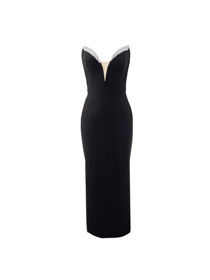 Estación independiente transfronteriza falda de vendaje de diamantes para mujer nueva dama ajustada vestido de fiesta negro club dress
