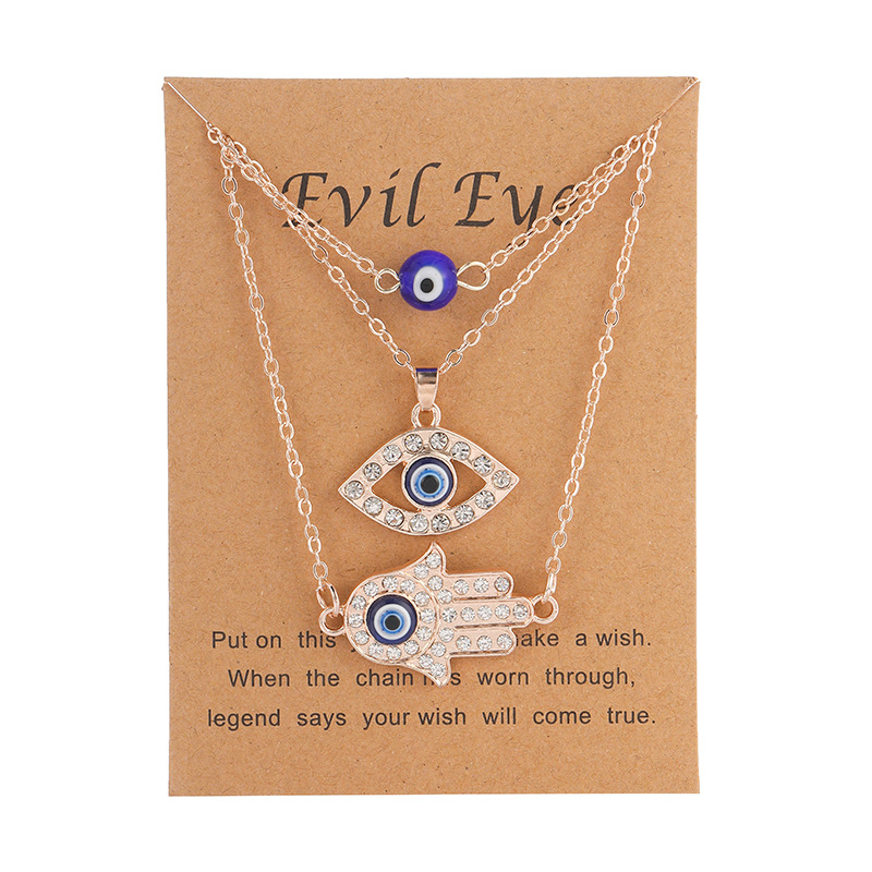 Fashion Devilu0027S Eye Alloy Plating Inlay Rhinestones Womenu0027S Pendant Necklace 1 Piece