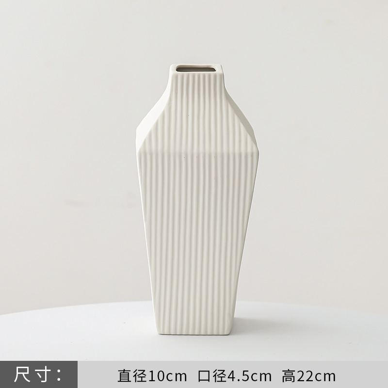 ヨーロッパのバラのフラワーアレンジメント花瓶白シンプルなセラミック花器リビングルームテーブルドライフラワー水耕装飾装飾品|undefined