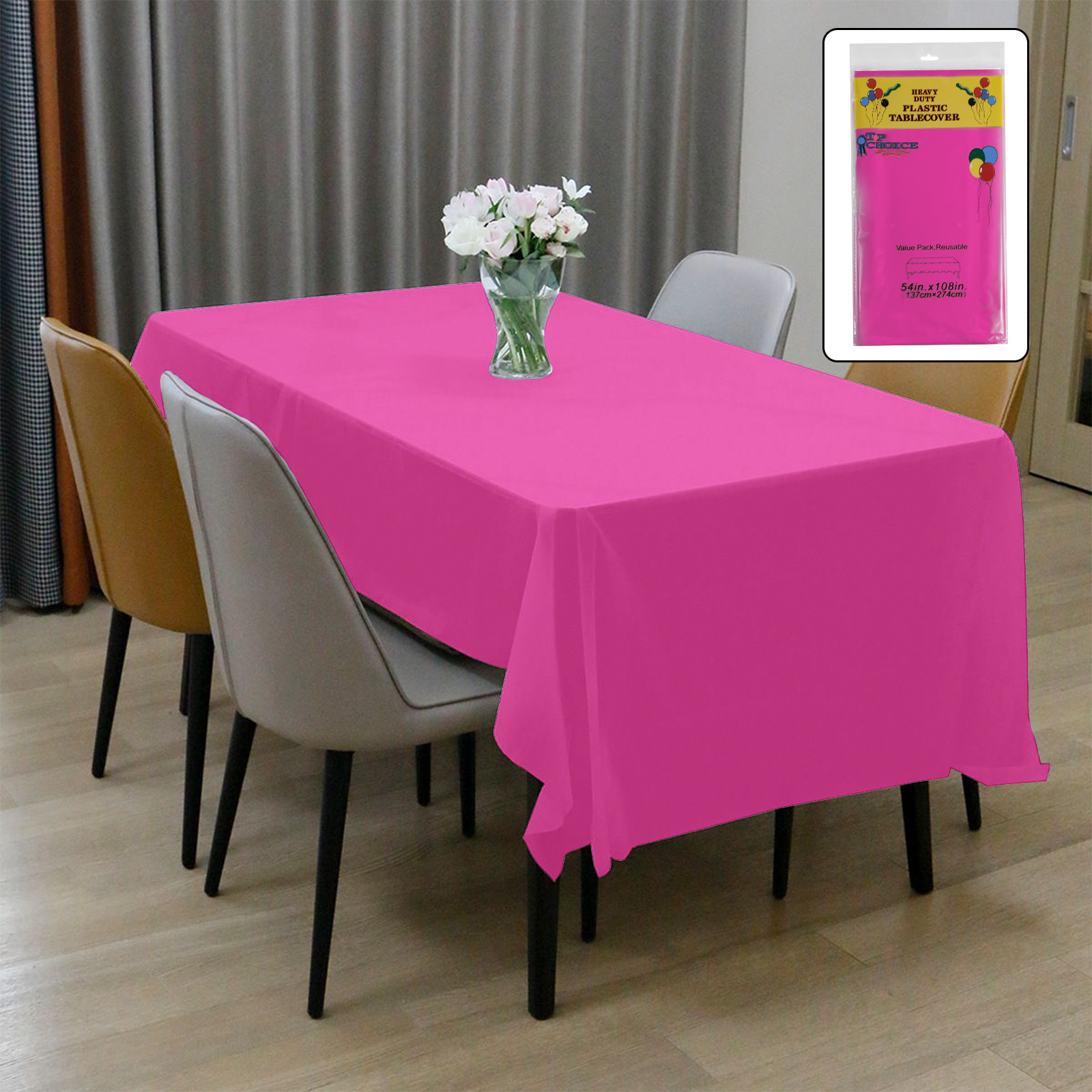 Mantel desechable transfronterizo de color liso, mantel impermeable de plástico PEVA engrosado para hoteles y fiestas de cumpleaños, venta al por mayor en stock.
