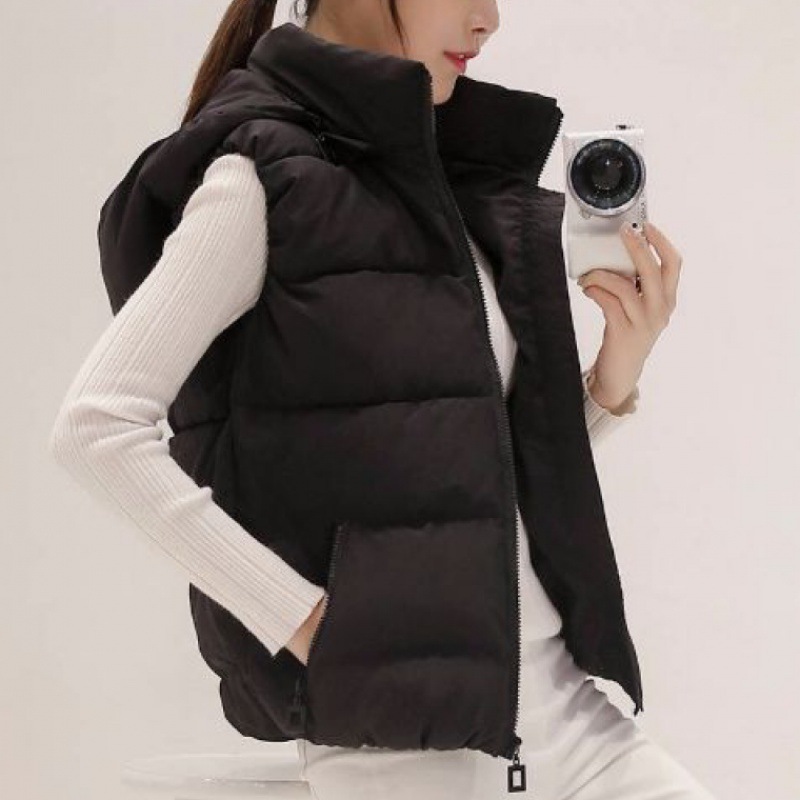 2023 Otoño e Invierno oferta especial Chaleco de algodón Mujer estudiante corto estilo coreano desmontable con capucha Chaleco de algodón más tamaño abrigo image 8