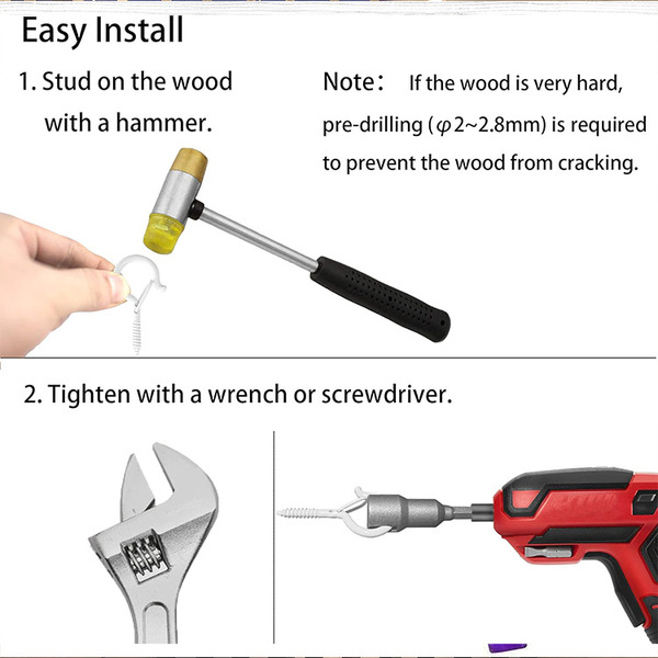 Outdoor string light screw hook