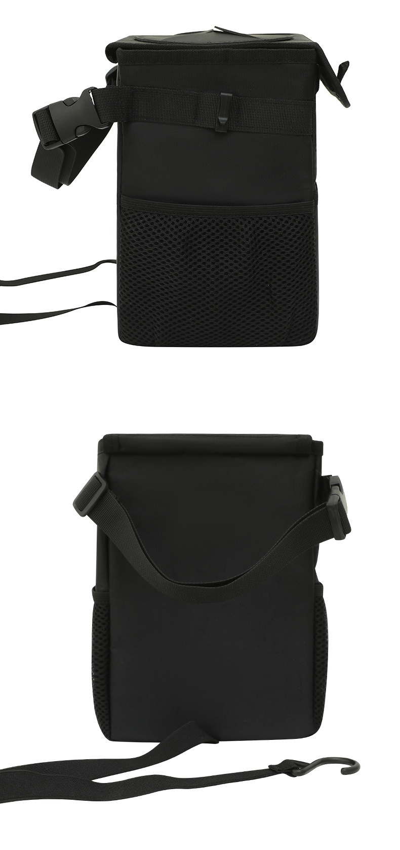 Car-Mounted Waterproof and Leak-Proof Foldable Multifunctional Storage Box with Lid and Seat Back Hanging Garbage Storage Box