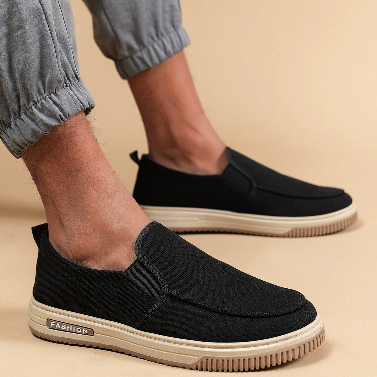 Мужские туфли с одной педалью, холст, весенние новые мужские повседневные одиночные туфли, модные, удобные, дышащие, мягкие, ленивые туфли