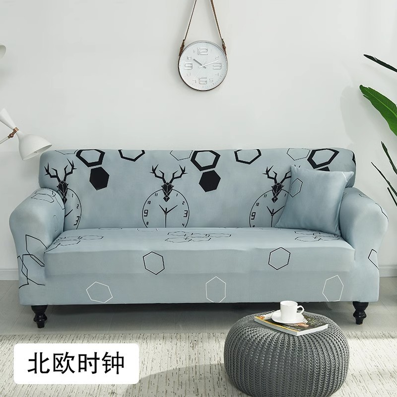Color sólido cuatro estaciones cubierta de sofá universal estilo nórdico de punto elástico todo incluido cubierta de sofá alfombra de polvo