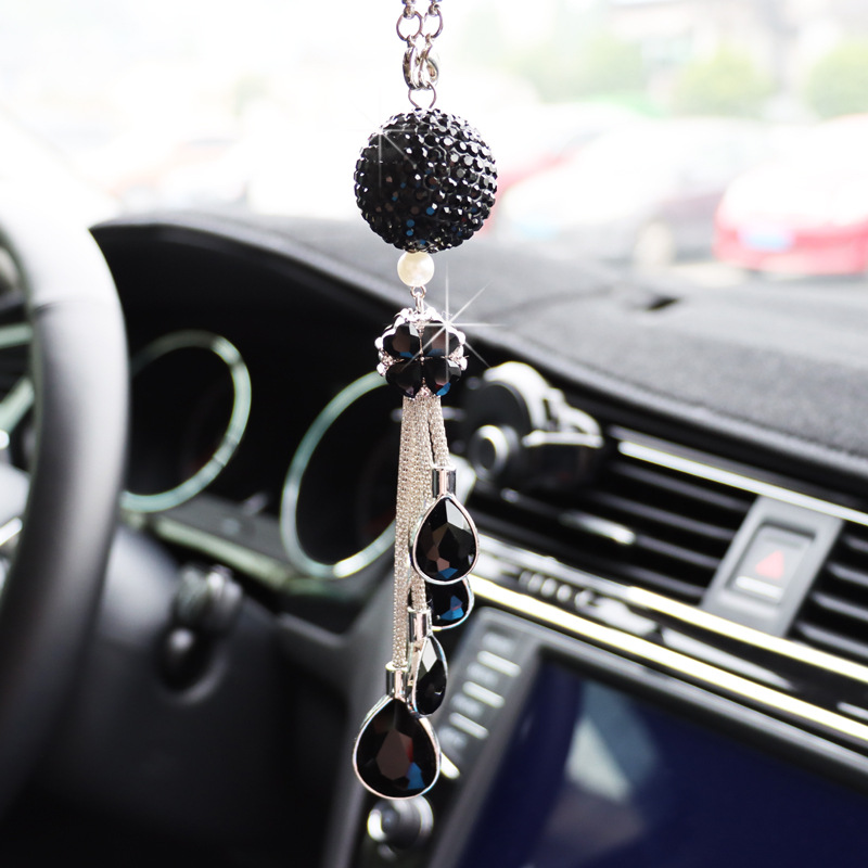Car rearview mirror pendant metal pendant car Crystal Diamond Ball interior pendant car decoration rhinestone pendant ornaments