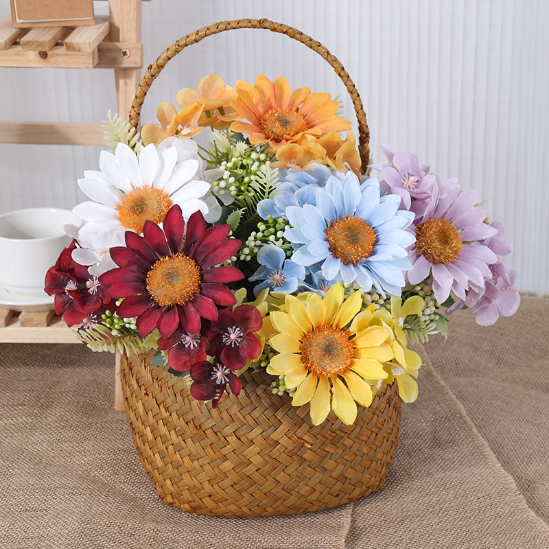 Sunflower hydrangea combination flower garden fresh and simple…