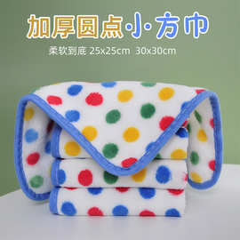 严选毛巾方巾儿童小方巾加厚吸水小孩洗脸帕宝宝擦手巾带挂绳代发