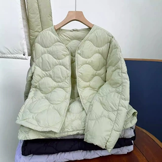 90%鹅绒服女轻薄新款围巾款2026冬白鹅绒平湖原产地批发一件代发