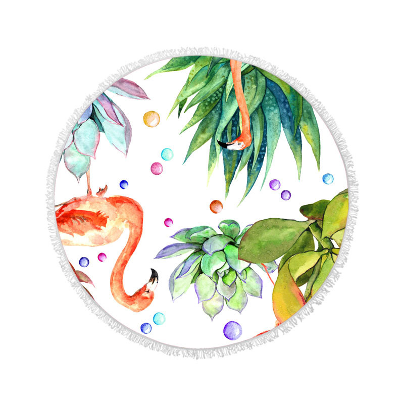 Toalla de playa europea y americana microfibra borla redonda Toalla de playa Toalla de baño de playa borla redonda Toalla de playa