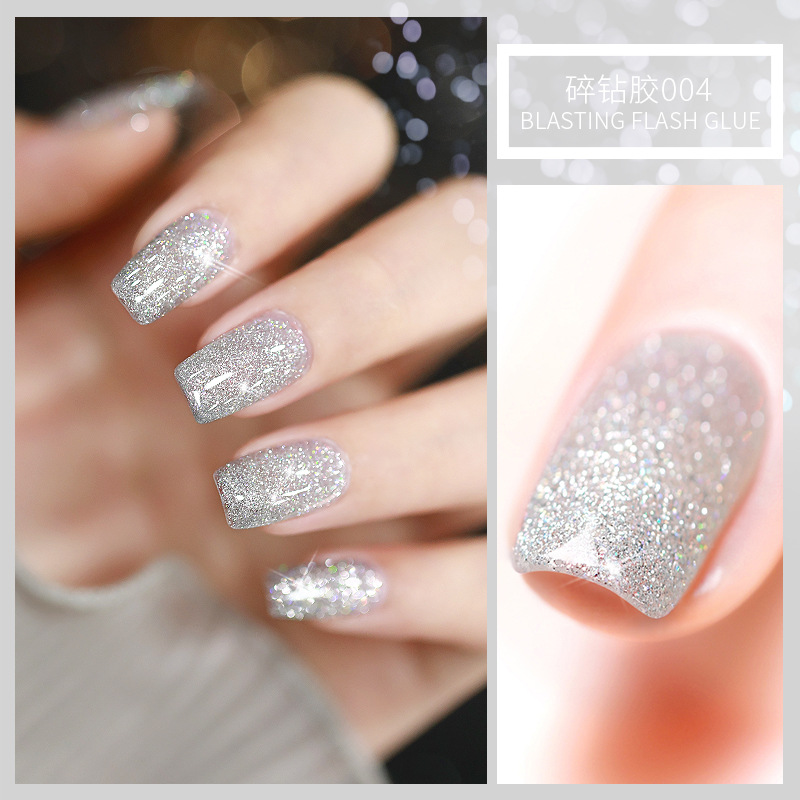 KaSi Diamond Nail Polish pegamento 2021 invierno Nueva celebridad de Internet esmalte de uñas polvo de discoteca Super Flash reflectante cristal diamante flash pegamento
