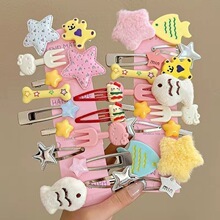 セット 50 前髪クリップかわいいヘアピン日本のピンクのハートの組み合わせヘアピン甘い女の子漫画の頭飾り|undefined