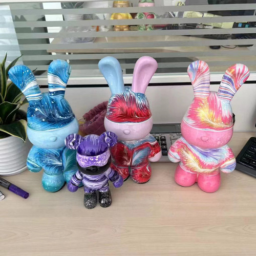 Handmade DIY Fluid Bear Fluid Rabbit Paint Set, Epoxy Toy Violent Bear Drawing Toy Gift Factory Wholesale
