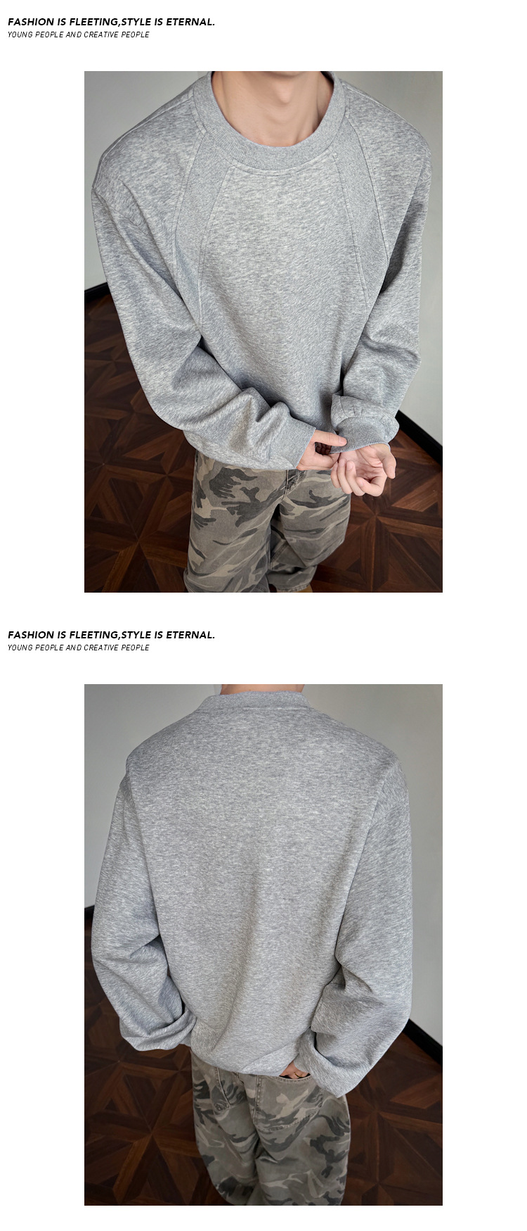 Men's Heavy Deconstructed Sweatshirt Trendy Loose Pullover Top_voghion.com