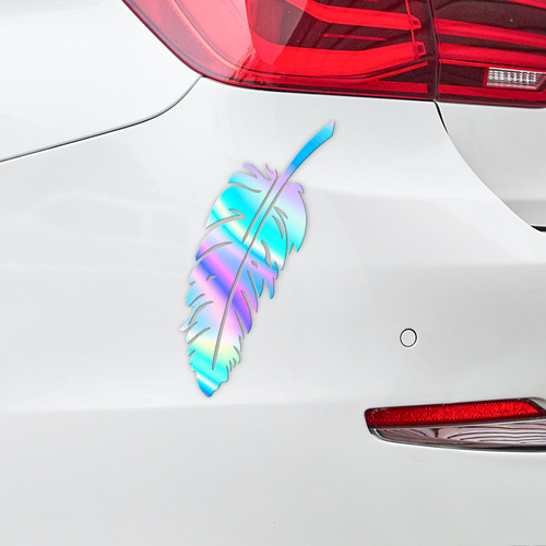 White black colorful car feather scratch sticker 3D three-dimensional car sticker reflective bumper anti-scratch car sticker