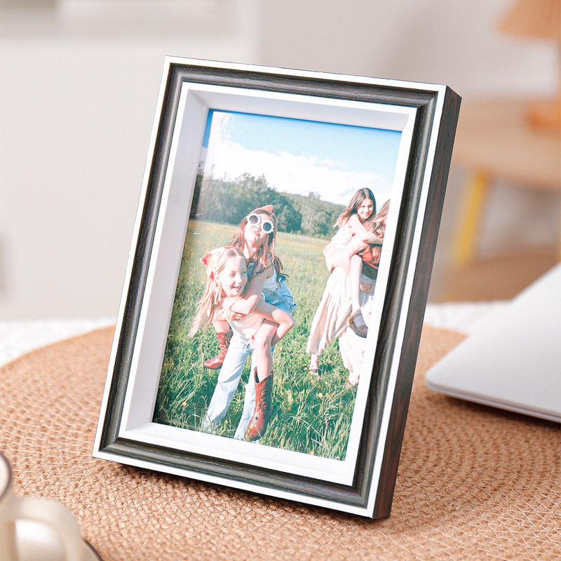 Cross-Border Simple Wooden Photo Frame Table Decoration Creative Desktop 6inch 7inch Photo Framed Wall Decoration Small Picture Frame