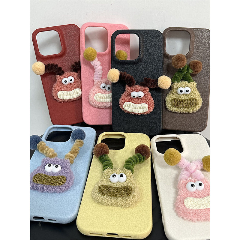 Dopamine ugly adorable monster for Apple 16 mobile phone case women's creative iPhone 13mini anti-fall SE (No.