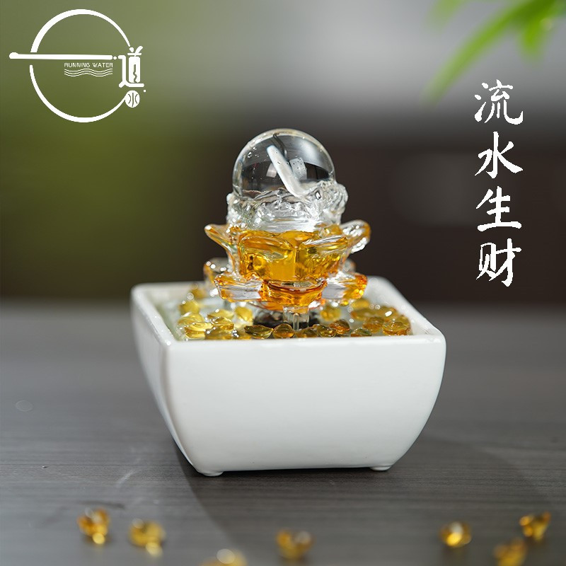 A Water Five-Way Ingot Flowing Water Ornaments Circulating Feng Shui Ornaments Office Housewarming Opening Gifts