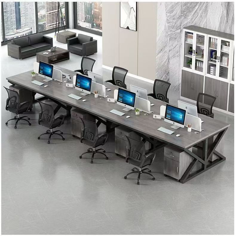 Commercial office desk with screen partition, 2/4/6-person workstation, computer desk and chair combination, gaming desk Commercial office desk with screen partition, 2/4/6-person workstation, computer desk and chair combination, gaming desk