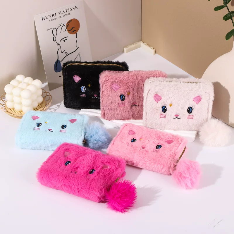 Короткий кошелек, маленький клатч с молнией, с вышивкой, оптом