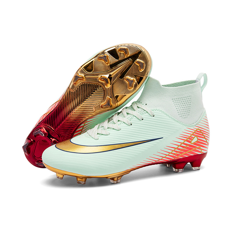 2025 nuevas zapatillas de fútbol transfronterizas de clavos largos, botas de fútbol juveniles para hombres y mujeres, venta directa de fábrica