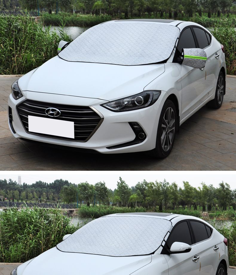 Car Snow Cover Front Windshield Anti-Freeze Cover Winter Snow Cover Anti-Frost Cloth Car Clothing Half Cover Sun Protection Sunshade