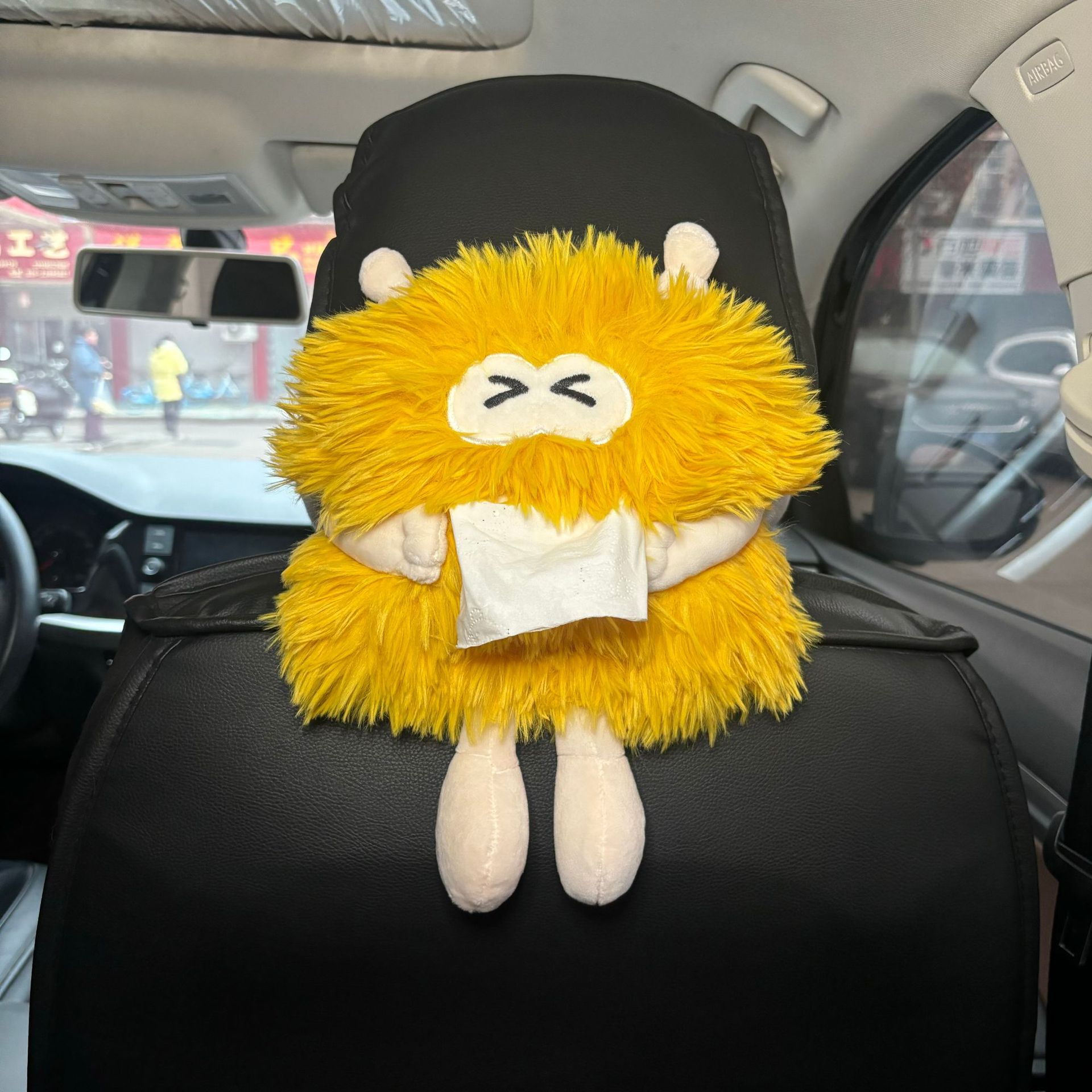 Car tissue box/set | Che Zai Zhi Jin He Gua Shi Back Tissue Hanging Bag - orange-tentacle-monster-plush-tissue-box