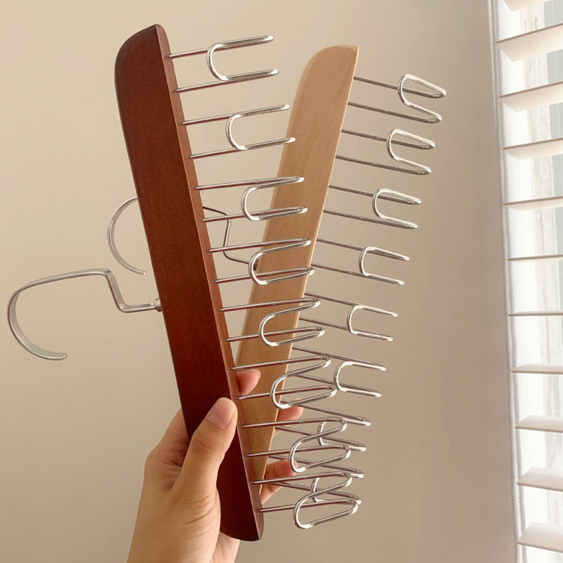 Percha de madera sólida ropa interior chaleco de madera almacenamiento corbata colgar gancho multifuncional tienda de ropa percha de secado mayorista