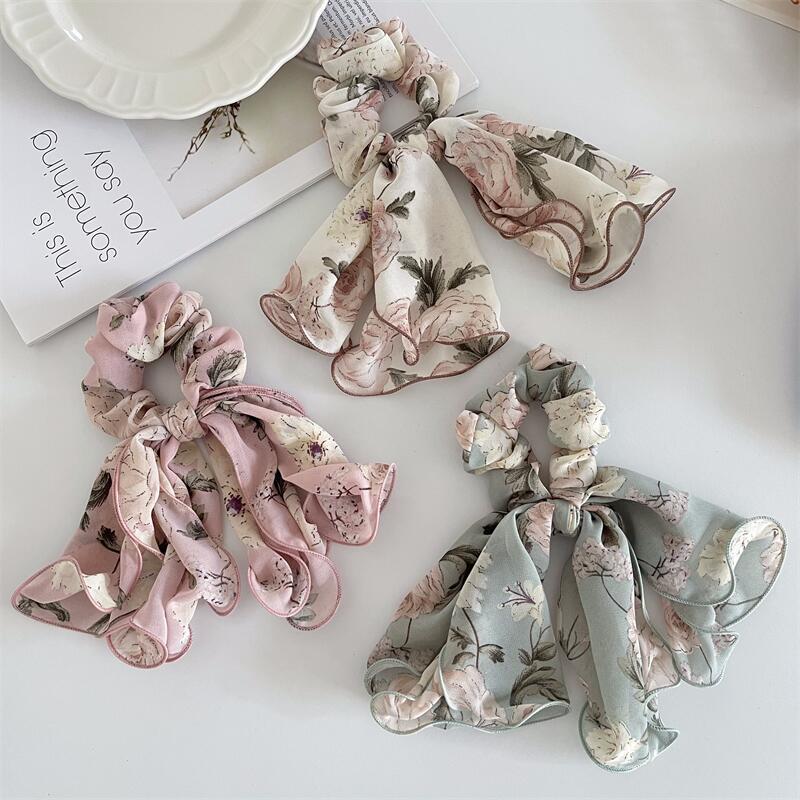 Sweet Flower Bow Knot Cloth Ribbon Hair Tie 1 Piece display picture 2