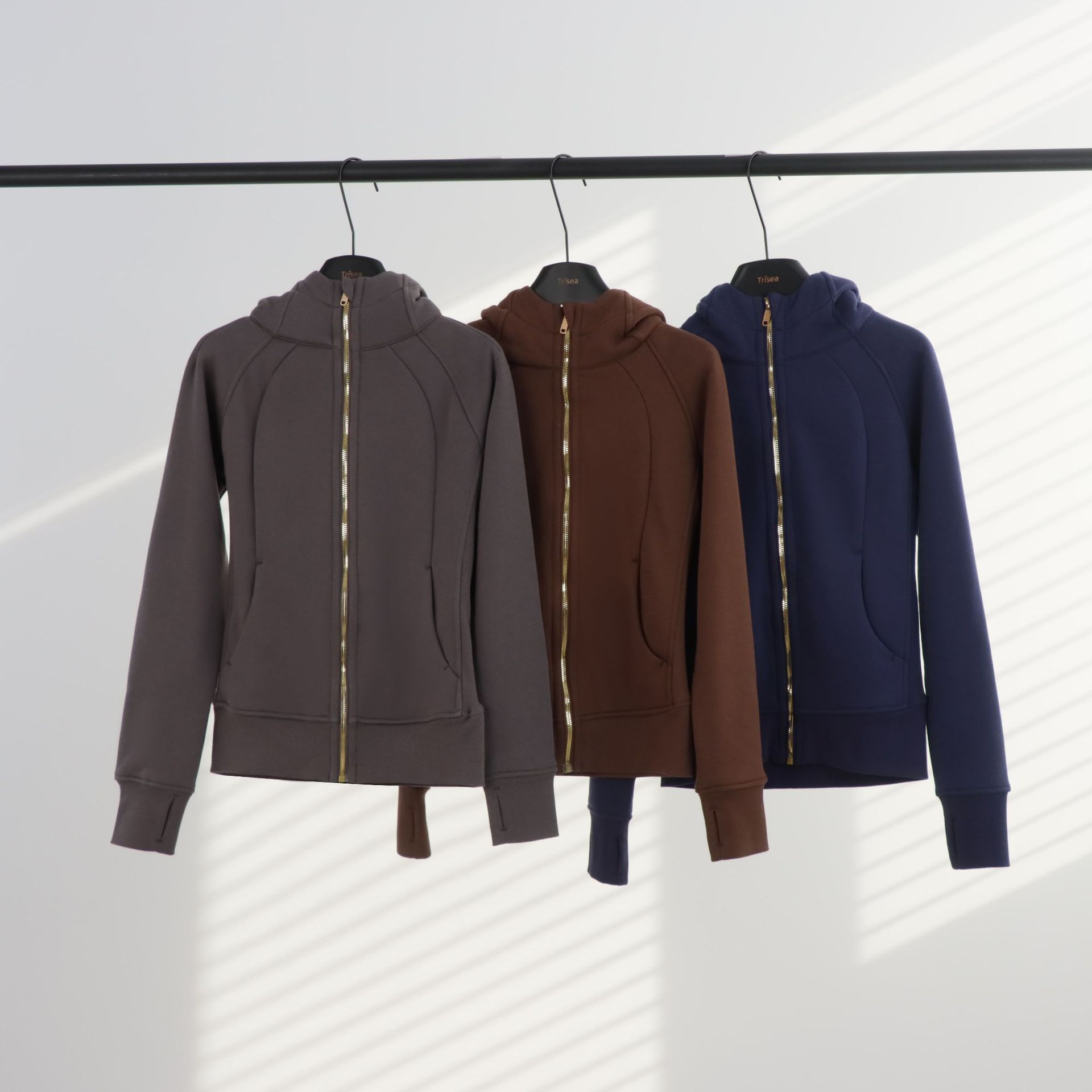 [in Stock] Ld Slim Fit Sweatshirt Gold Warm Sports Sweatshirt Zipper Cardigan Yoga Slim Fit Sweatshirt Jacket